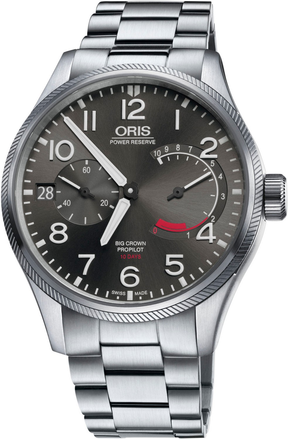 ORIS PROPILOT Мужские швейцарские часы, механический с ручным заводом механизм, сталь, 44 мм